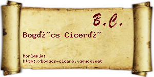 Bogács Ciceró névjegykártya